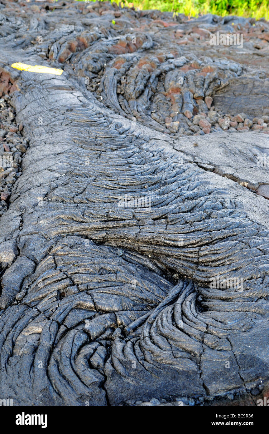 Coulée de basalte. Hawaii Volcanoes National Park, California, USA. Banque D'Images