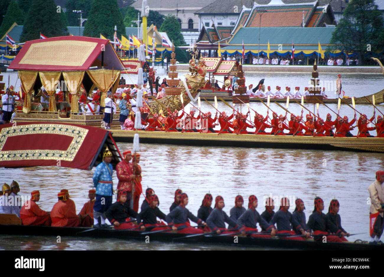 Barge royale Chao Phrya parade river Bangkok Thaïlande Banque D'Images