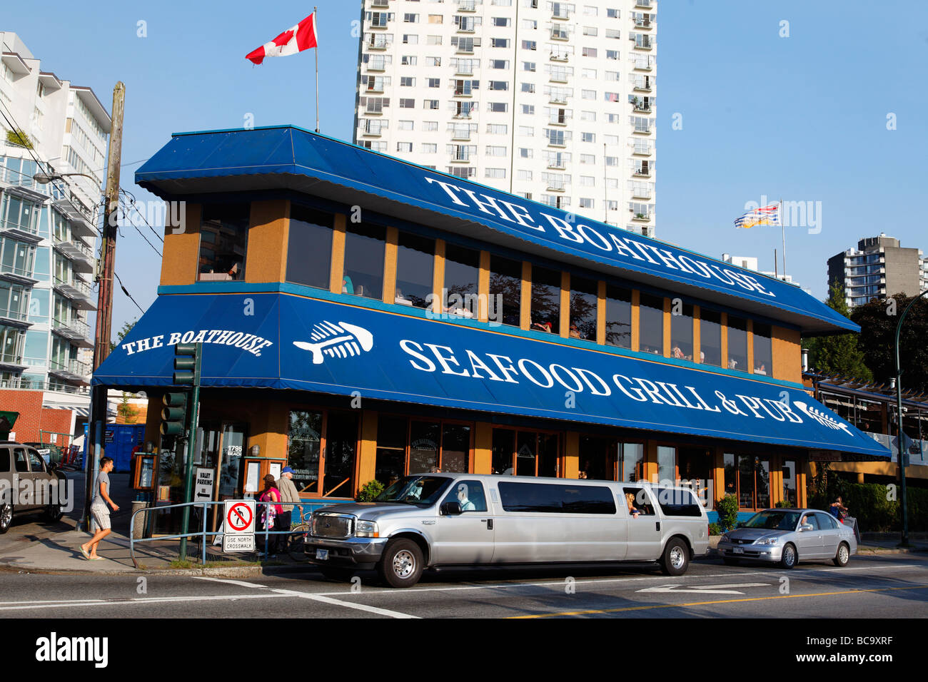 Seafood Grill Stretch Limousine English Bay Westend City Vancouver Canada Amérique du Nord Banque D'Images