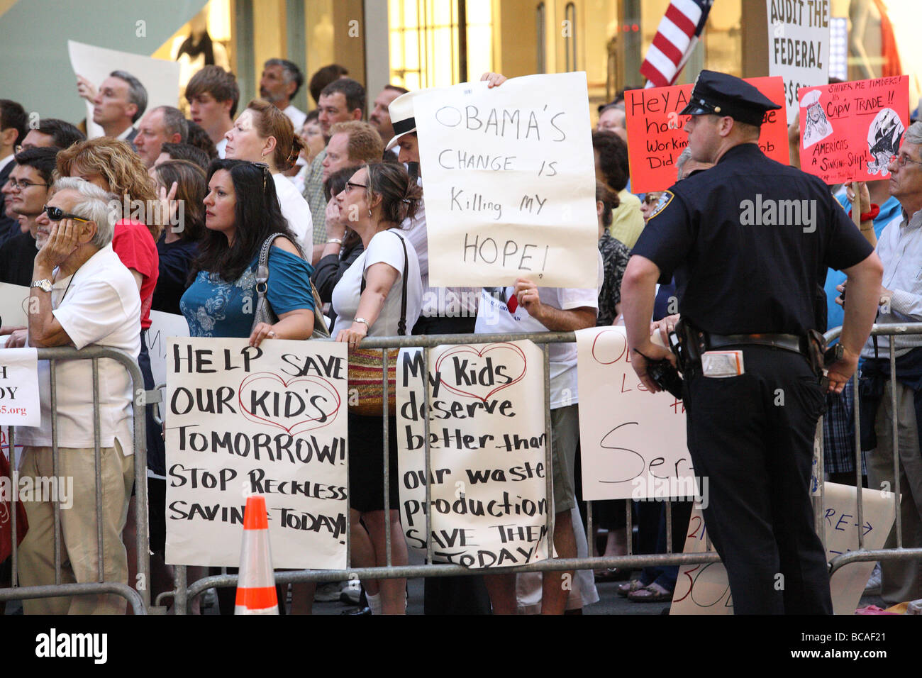 Times Square Tea Party rally le 1 juillet 2009 Banque D'Images