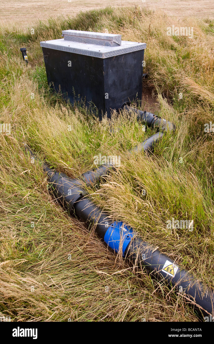 Une ancienne décharge sur l'île de Walney dans Cumbria où le méthane s'échappe de la décomposition des déchets sont-elles saisies Banque D'Images