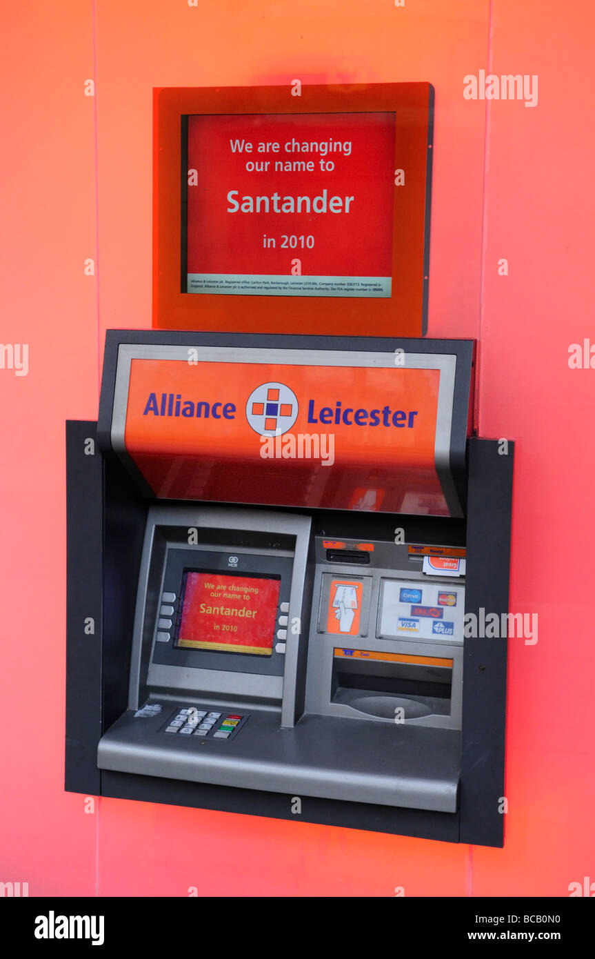 Alliance et Leicester Santander cash ATM machine en Angleterre Cambridge UK Banque D'Images