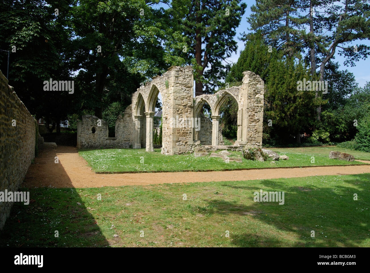 Les ruines de l'abbaye d'Abingdon dont la plupart a été vendue après la dissolution des monastères en 1538 par Henry le huitième Banque D'Images