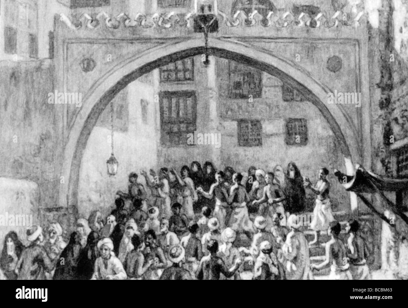 L'Arabie saoudite au Hajj Pèlerins Historique Banque D'Images