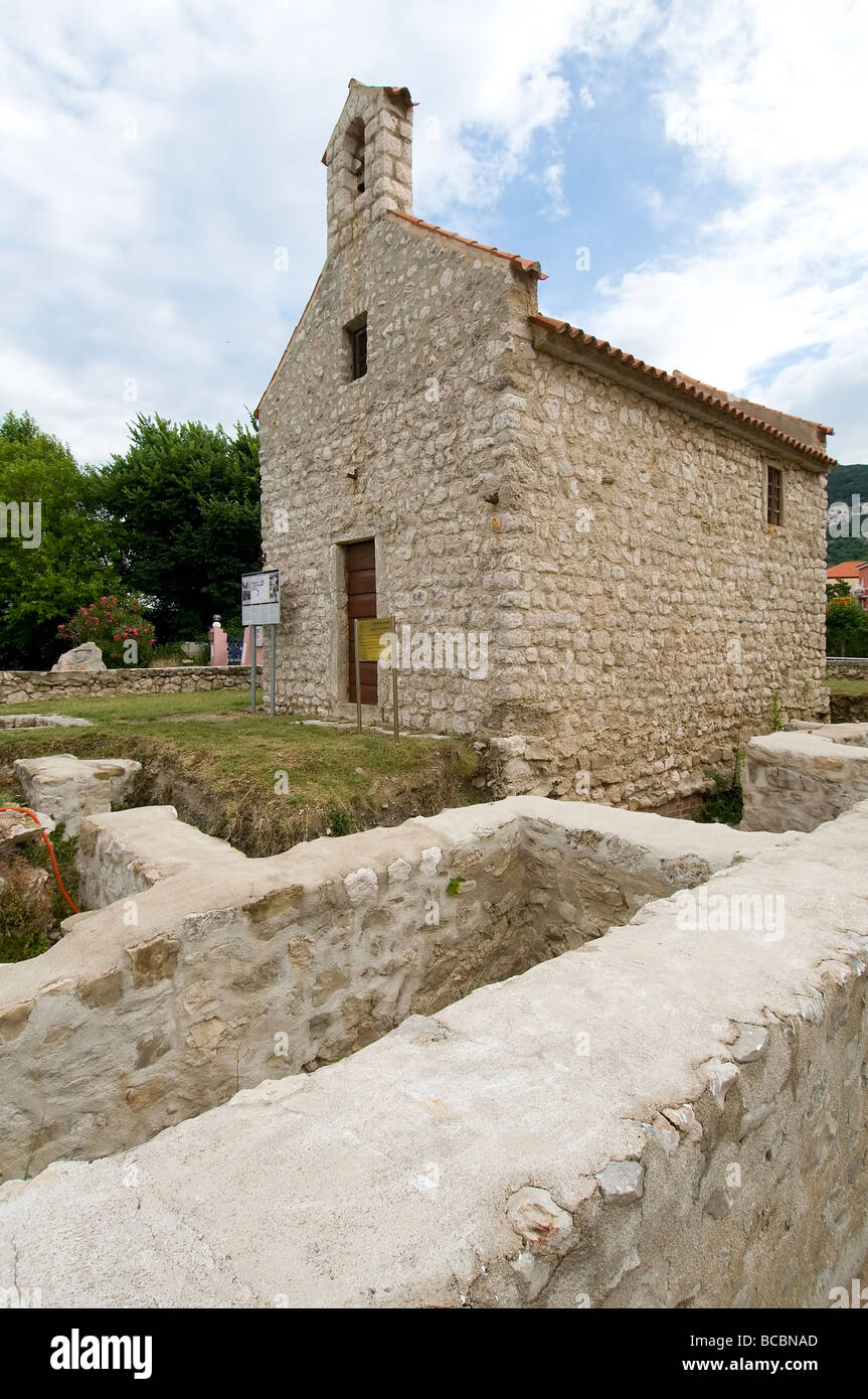 L'église Saint-Marc (première moitié du 5ème siècle) à Baska, Croatie Banque D'Images