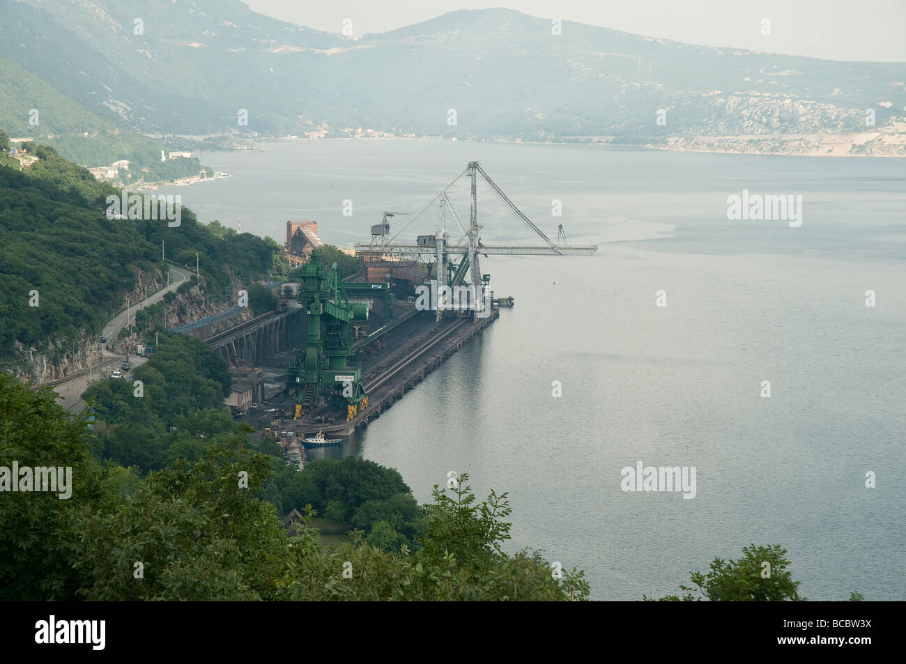 Vue de la zone industrielle de Bakar, Croatie Banque D'Images