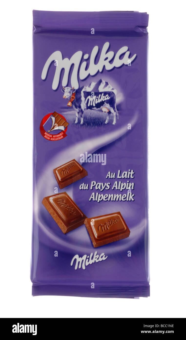 Le lait au chocolat Milka chocolat" Banque D'Images