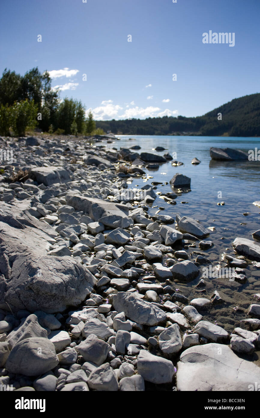 Le magnifique Lac Tekapo, île du Sud, Nouvelle-Zélande Banque D'Images