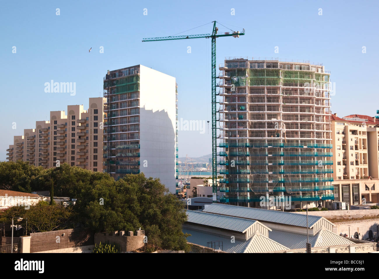 Immeuble en construction à Gibraltar Banque D'Images