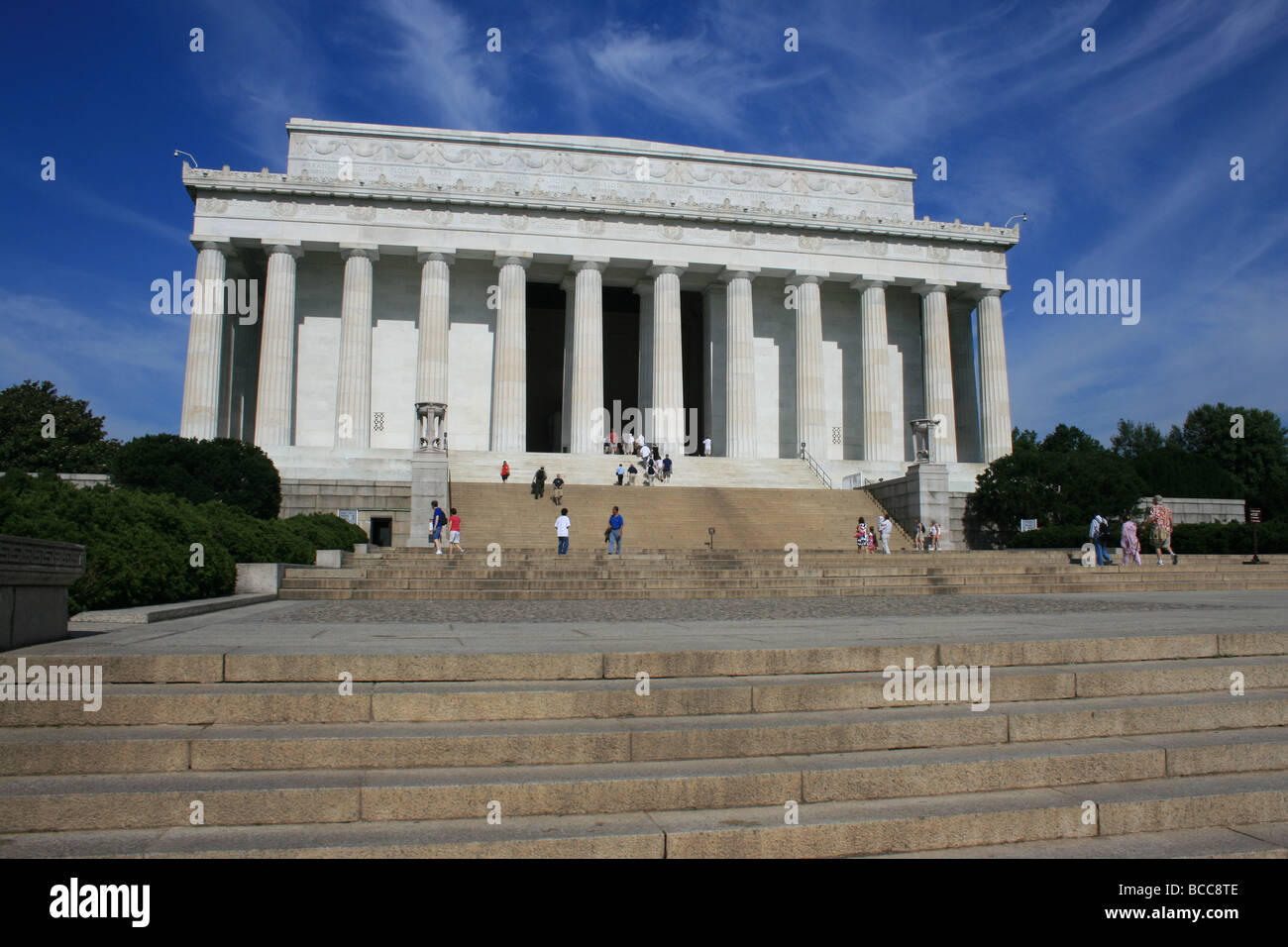 Chemin menant à la Lincoln Monument, Washington D.C. Banque D'Images