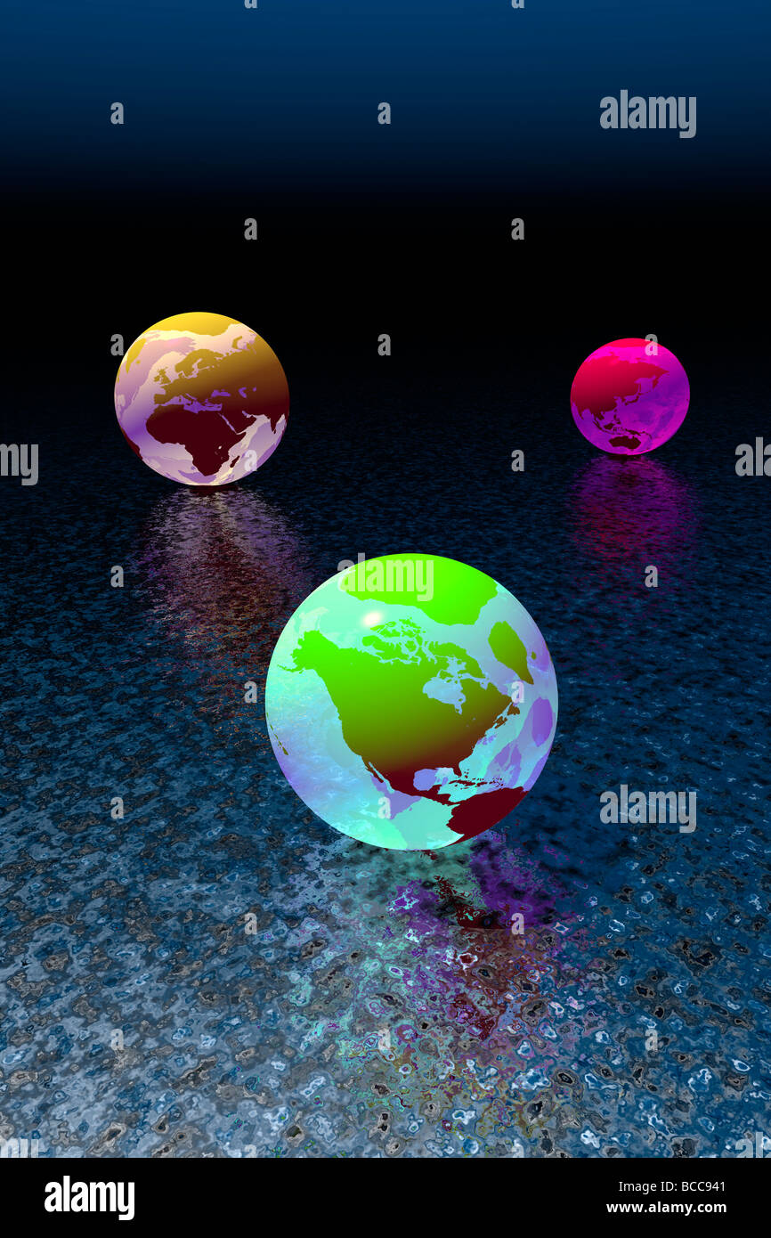 Globes transparents lumineux Banque D'Images