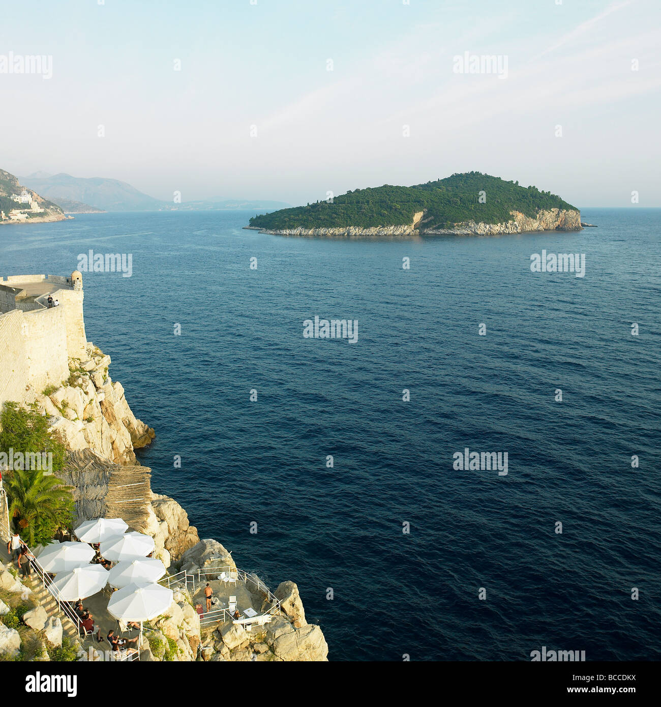 En regardant vers la mer,Adratic Dubronik, Croatie Banque D'Images