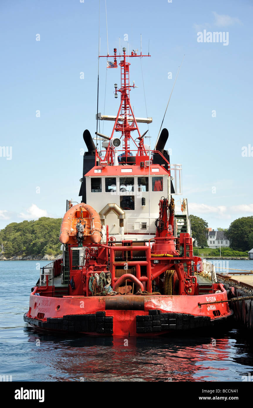 Remorqueur amarré au port, le port de Stavanger, Skagenkaien, Stavanger, Rogaland, Banque D'Images