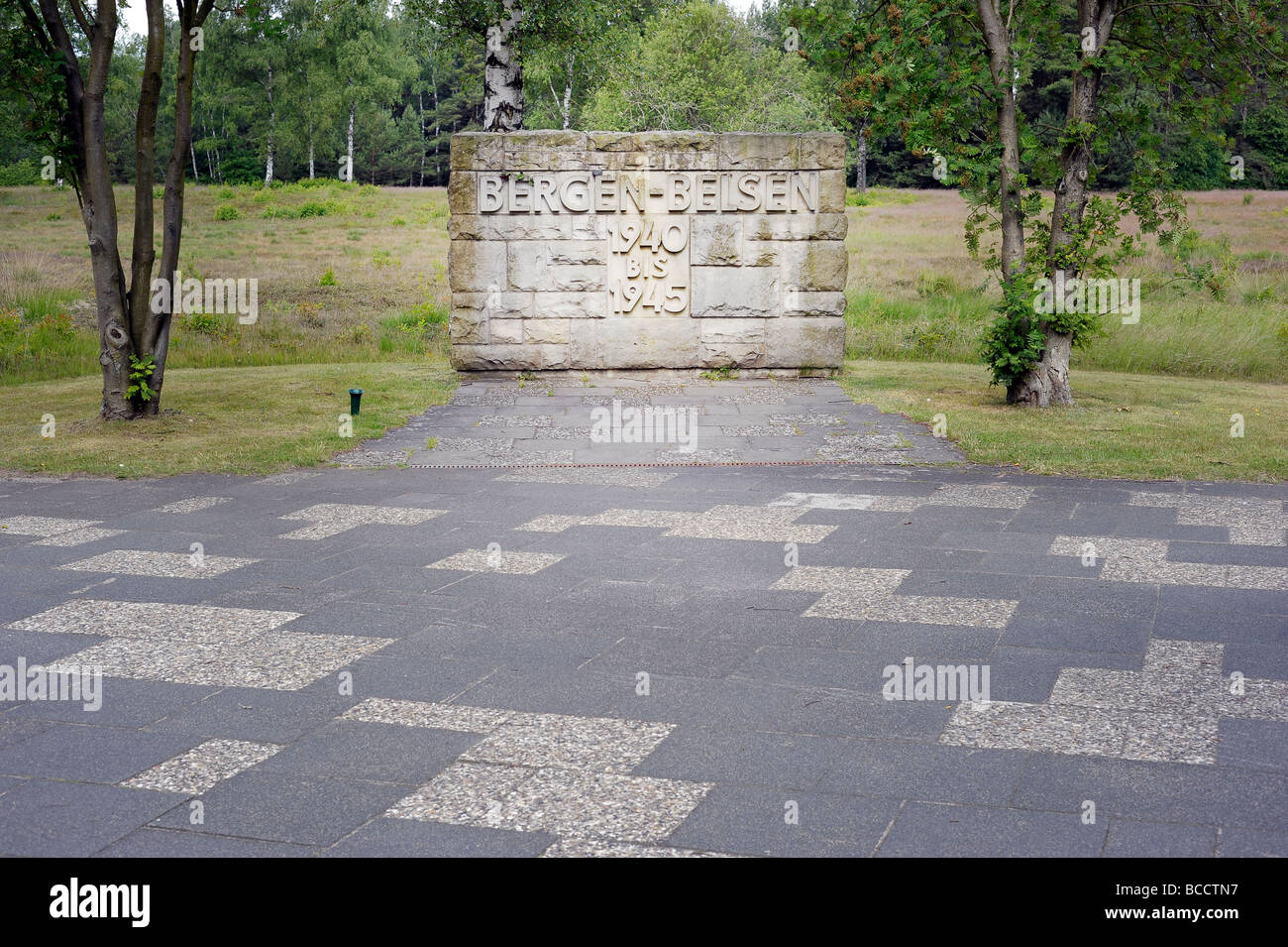 Bergen Belsen basse-saxe allemagne camp de concentration allemand deutsch deutschland 1942 1945 stalag X1-C DP camp de personnes déplacées Banque D'Images