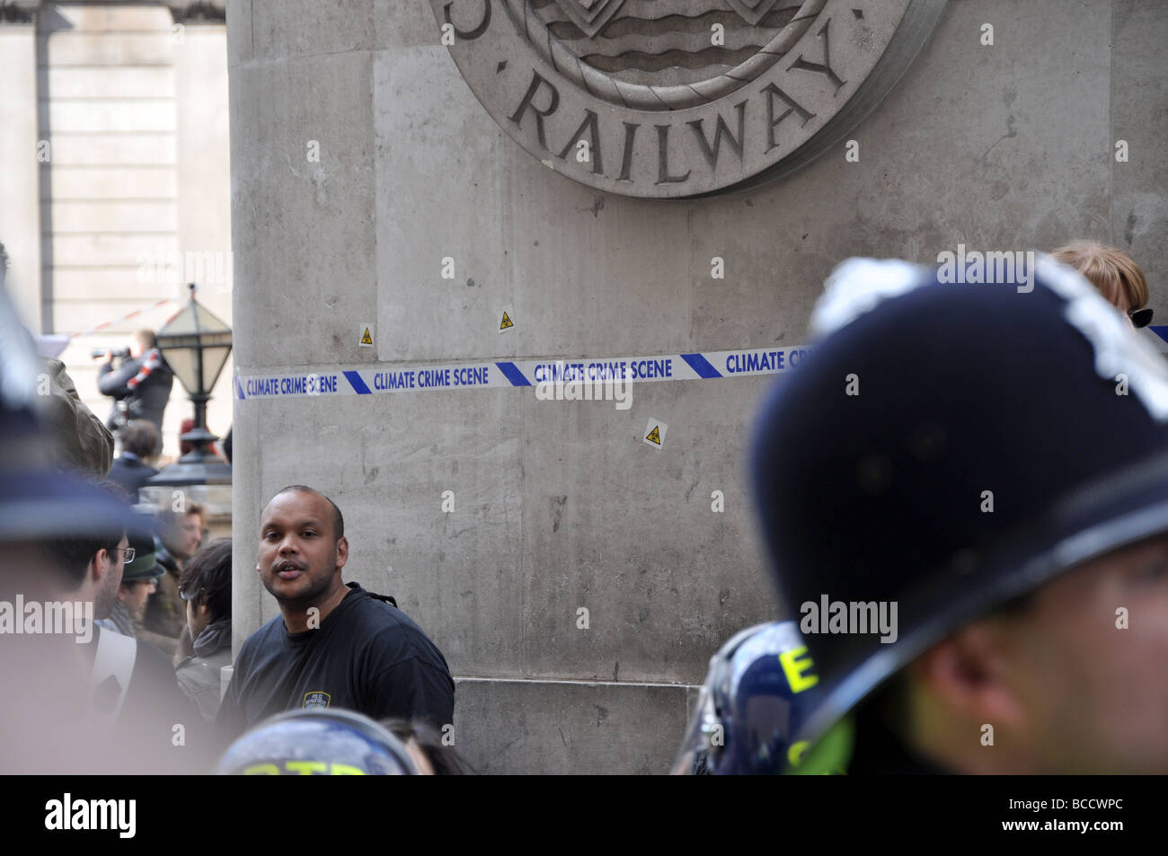 G20 des manifestations dans la ville de Londres Banque D'Images