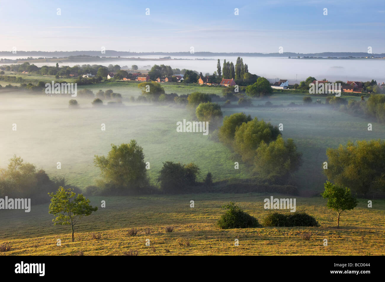 SOUTHLAKE MOOR de Burrow Mump. Burrowbridge. Le Somerset Levels. Le Somerset. L'Angleterre. Banque D'Images