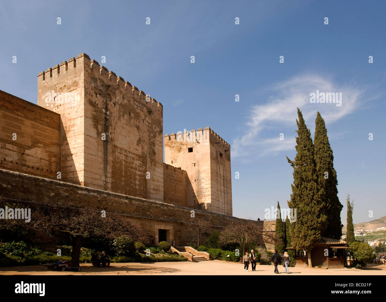 La Place des Citernes (Plaza de los Aljibes) dans le Palais de l'Alhambra, Grenade, Espagne Banque D'Images