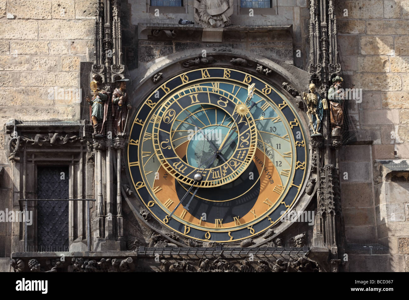 L'horloge astronomique de la Vieille Ville, Prague en République tchèque. Banque D'Images