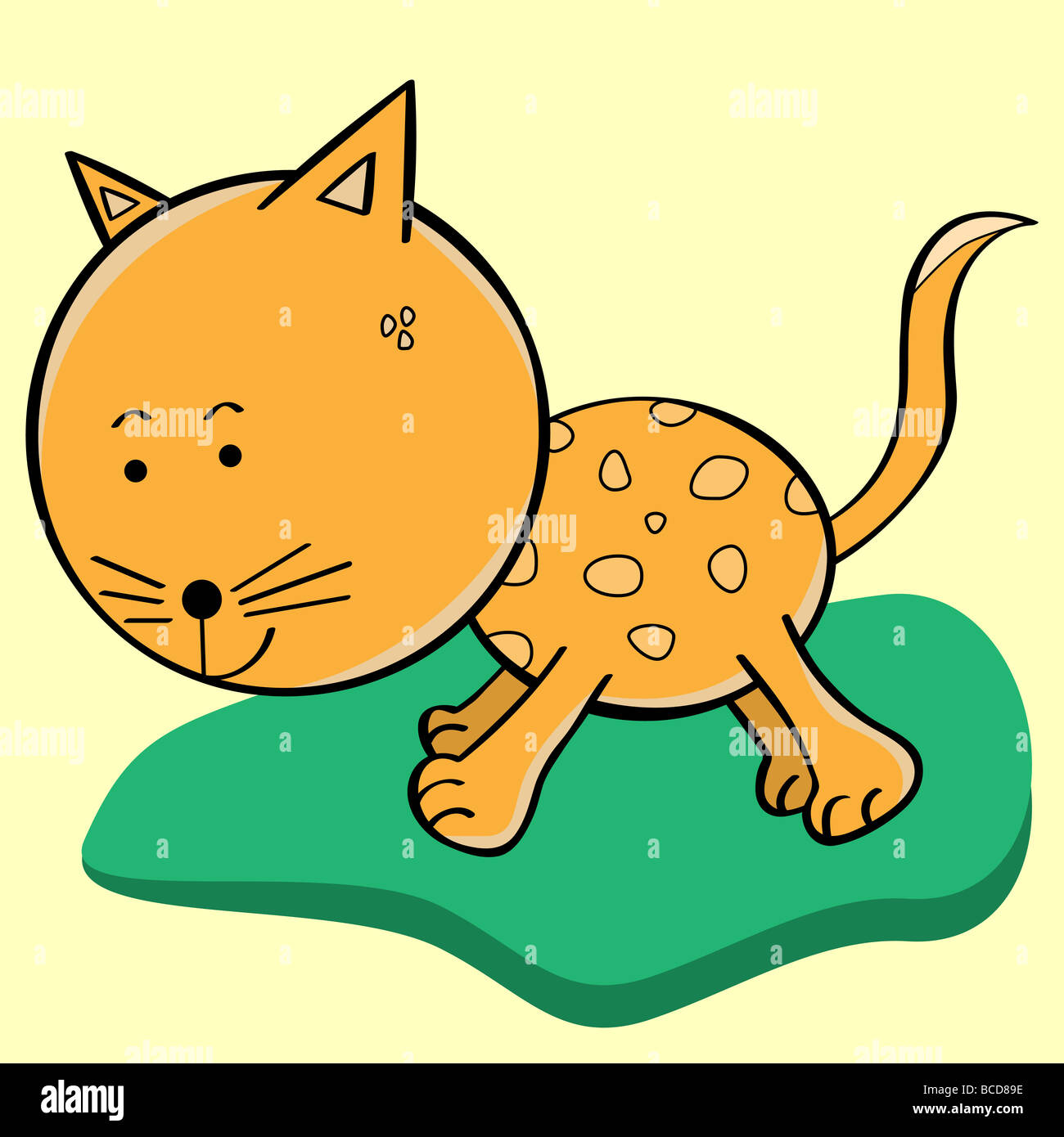 Chat Ou Chaton Mignon Personnage Avec Une Grosse Tete Et Petit Corps Photo Stock Alamy