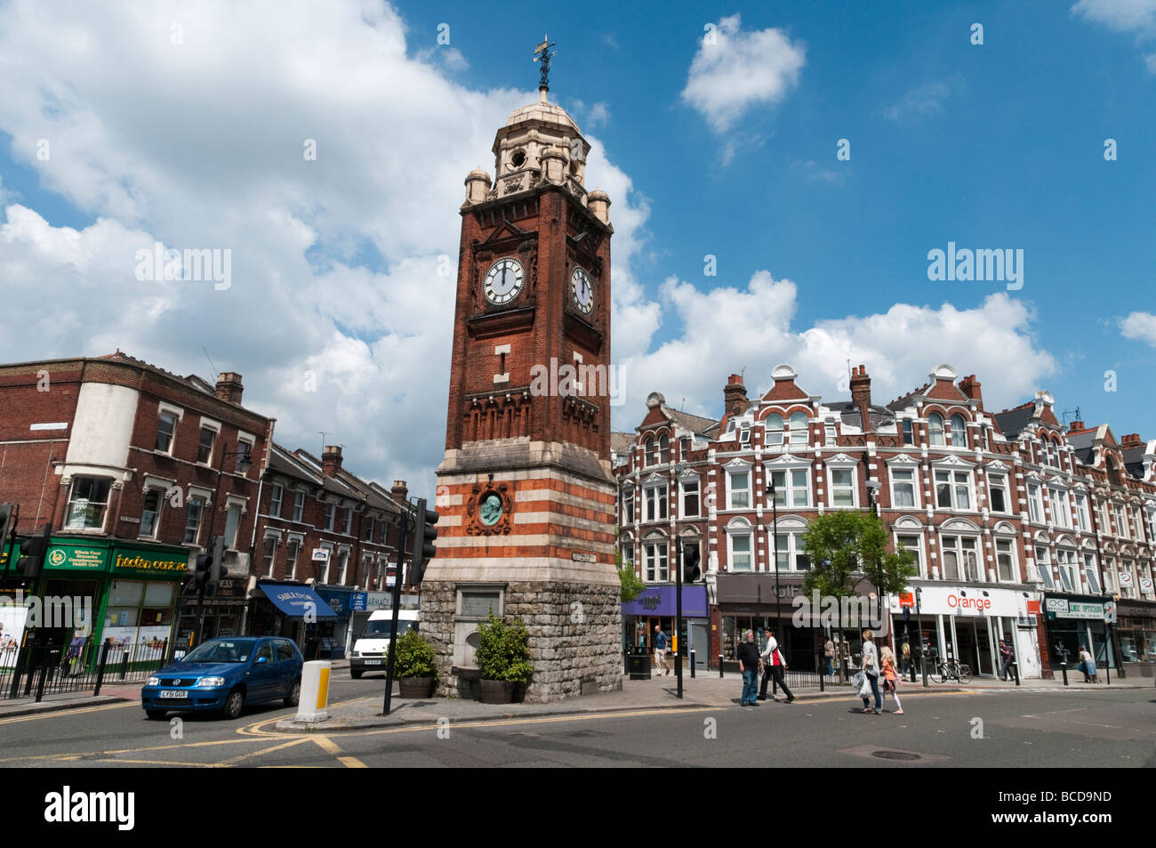 La tour de l'horloge à Crouch End London England UK Banque D'Images