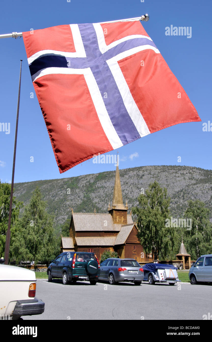 12e siècle LOM Stave Church, LOM, LOM, comté d'Innlandet, Norvège Banque D'Images