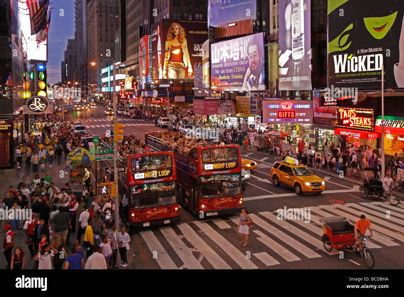 Soirée photo de Times Square, Manhattan, New York City Banque D'Images