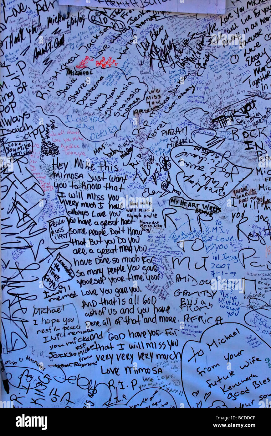 Michael Jackson Memorial Close Up. Apollo Theatre de Harlem à New York. Banque D'Images