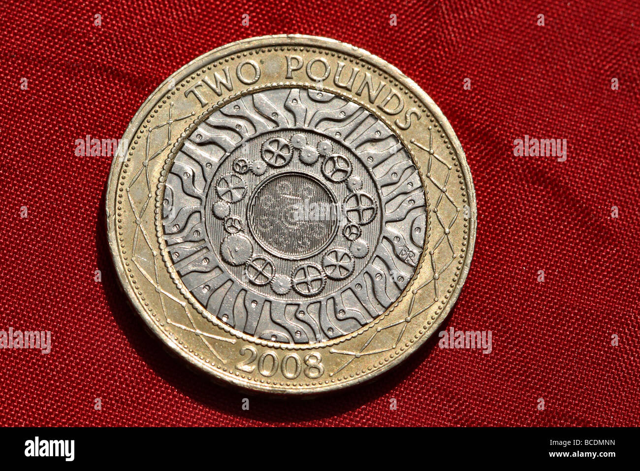Deux britanniques Livre sterling Coin Monnaie du Royaume-Uni Banque D'Images