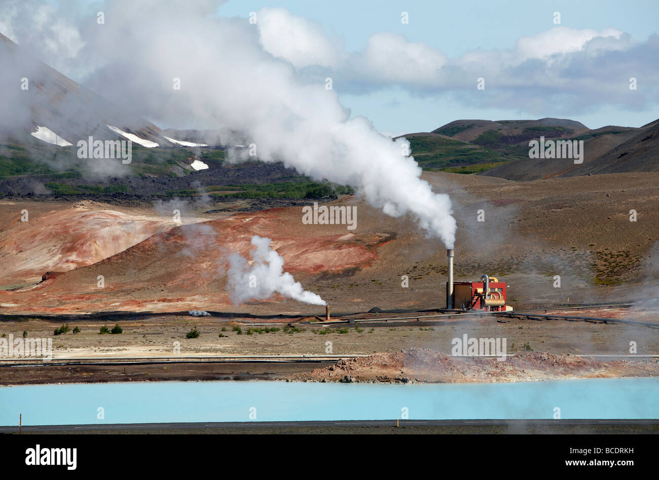 Bjarnarflag geothermal power station, Mývatn, Islande Banque D'Images
