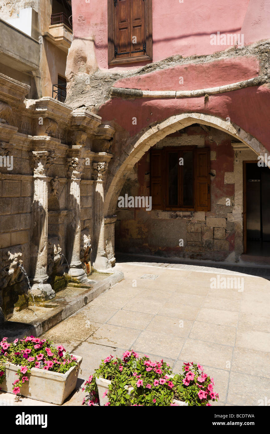 Maison de la vieille ville, Rethymnon, Crète Banque D'Images