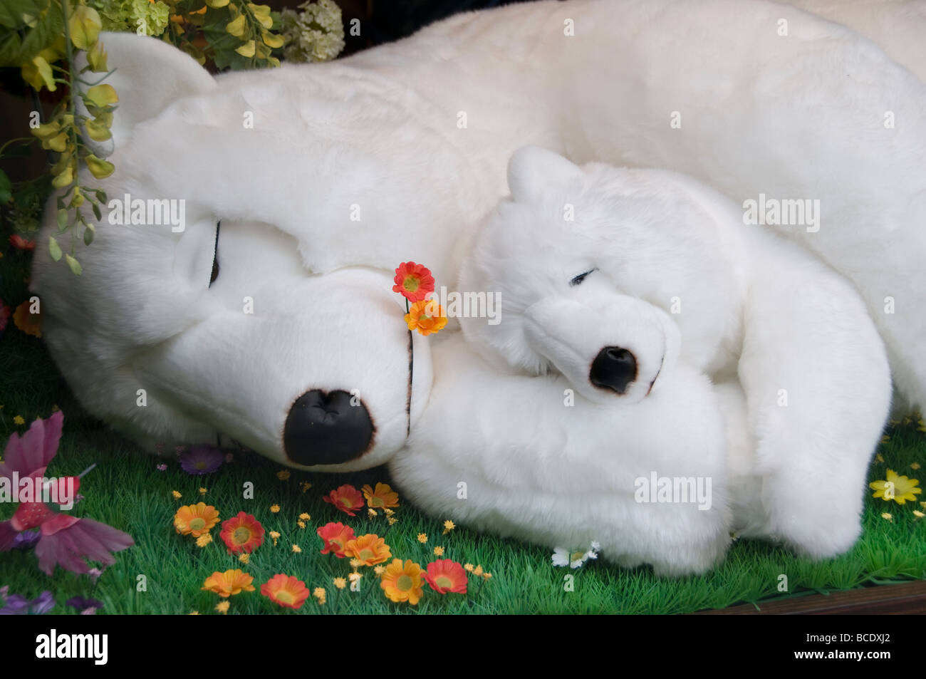 Paris France Paris Fashion blanc glace polaire ours ours en peluche Banque D'Images