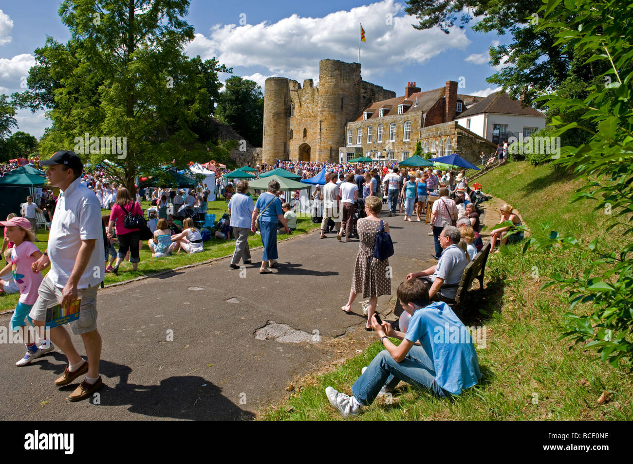 Les foules au Carnaval 2009 à Tonbridge, Kent, Angleterre. Banque D'Images