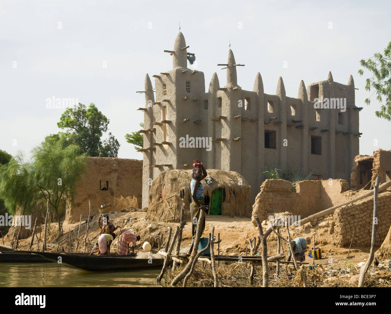 Le Mali. Sahel. Village de la delta intérieur du fleuve Niger. Banque D'Images