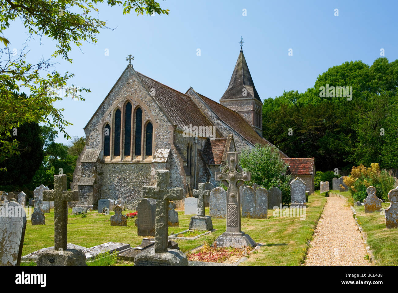 St Mary’s Church (anglican) Slindon village, West Sussex, Royaume-Uni Banque D'Images