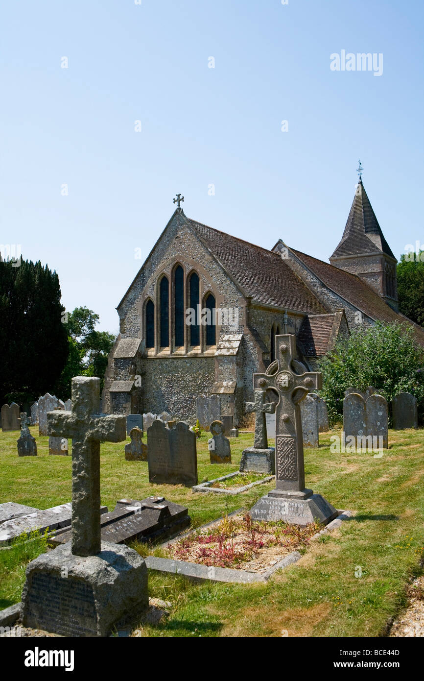 St Mary’s Church (anglican) Slindon village, West Sussex, Royaume-Uni Banque D'Images