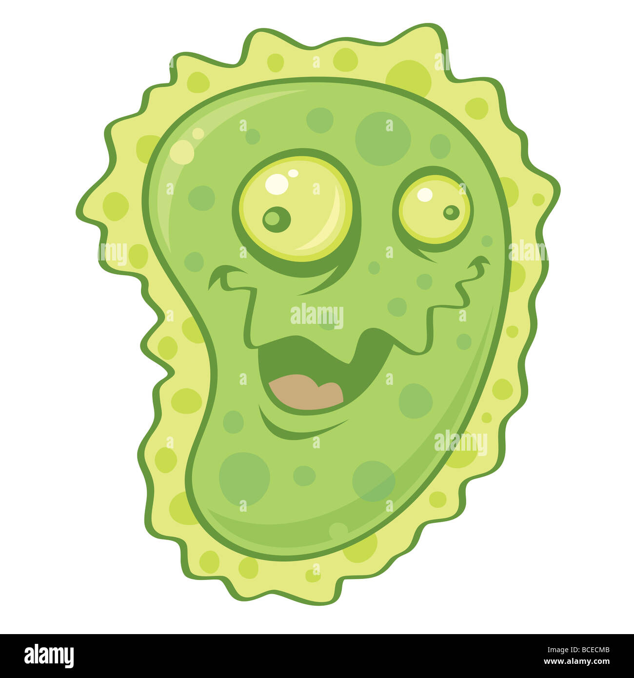 Cartoon Vector illustration d'un virus ou d'un germe. Pourrait être utilisé pour représenter les virus, rhume, grippe, grippe porcine, grippe aviaire, viru ordinateur Banque D'Images