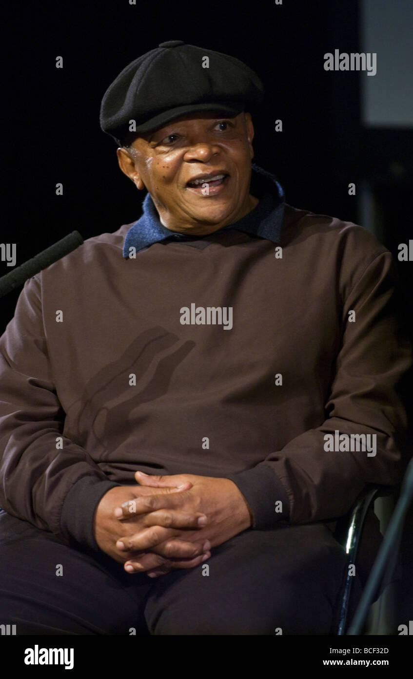 La légende du jazz sud-africain Hugh Masekela discuter de sa musique et de la vie au Hay Festival 2009 Banque D'Images