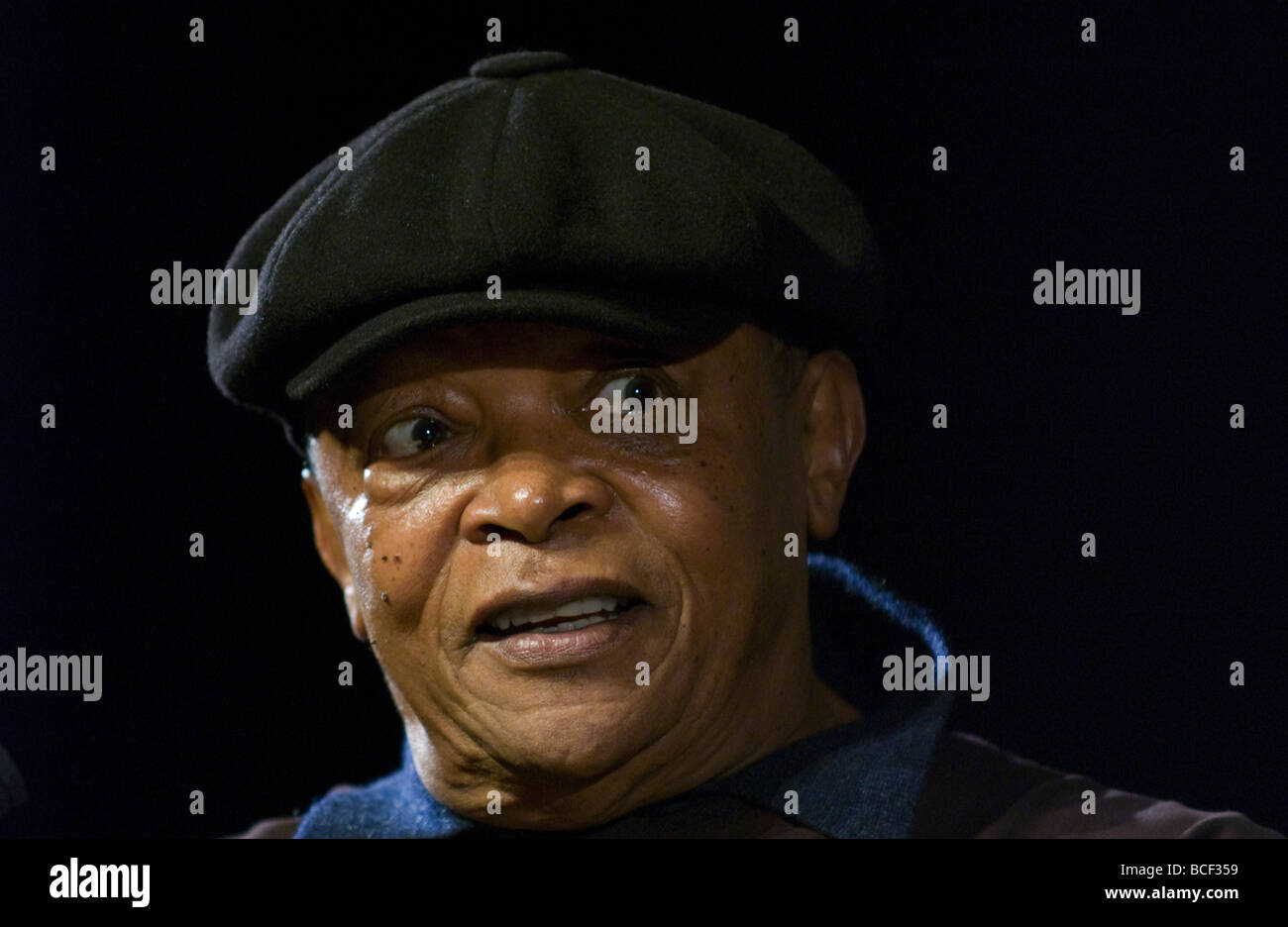 La légende du jazz sud-africain Hugh Masekela discuter de sa musique et de la vie au Hay Festival 2009 Banque D'Images