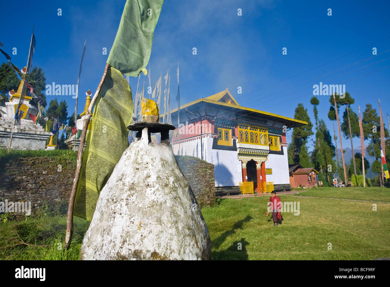 L'Inde, le Sikkim, Pelling, Sangachoeling Gompa, le deuxième plus ancien Gompa au Sikkim Banque D'Images