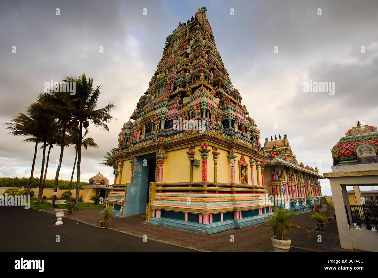 Temple Tamoul indien, l'Île Maurice, océan Indien Banque D'Images