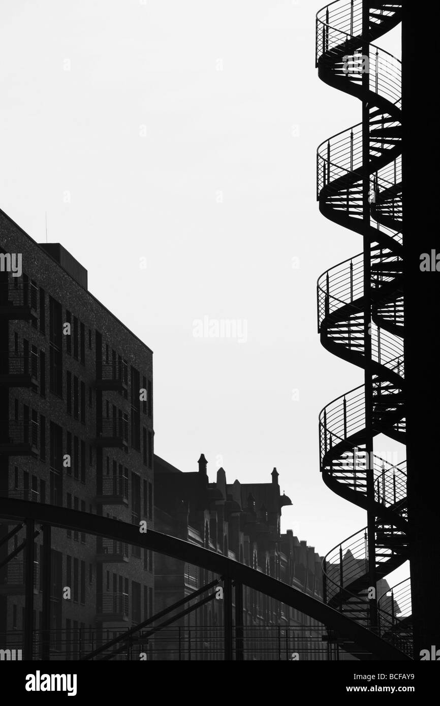 L'Allemagne, l'État de Hambourg, Hambourg, port Speicherstadt entrepôts rénovés Banque D'Images