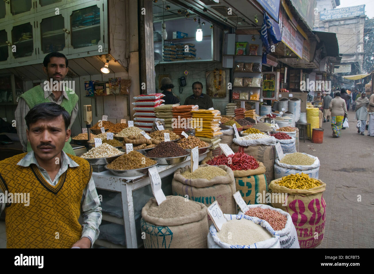 Les marchés d'épices, Delhi, Punjab, Inde Banque D'Images