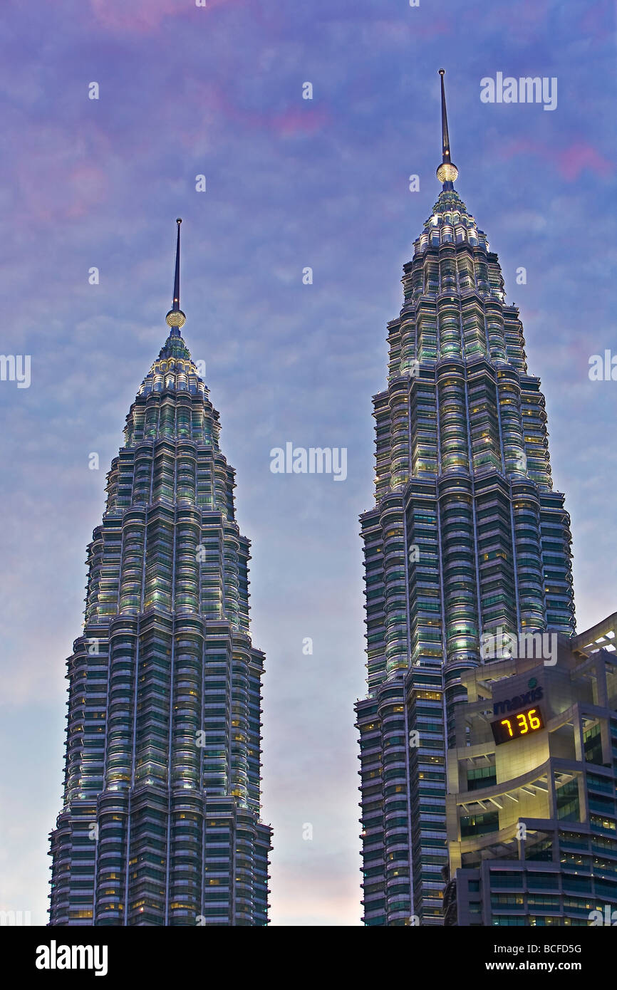 La Malaisie, Kuala Lumpur, Tours Jumelles Petronas Banque D'Images