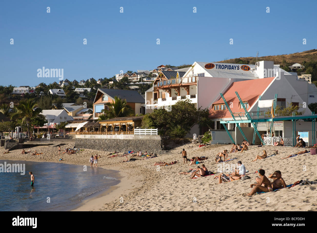 L'île de la réunion, Saint-Gilles-Les-Bains, Plage des Roches Noires beach Banque D'Images