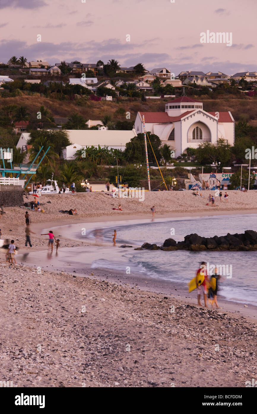 L'île de la réunion, Saint-Gilles-Les-Bains, Plage des Roches Noires beach Banque D'Images