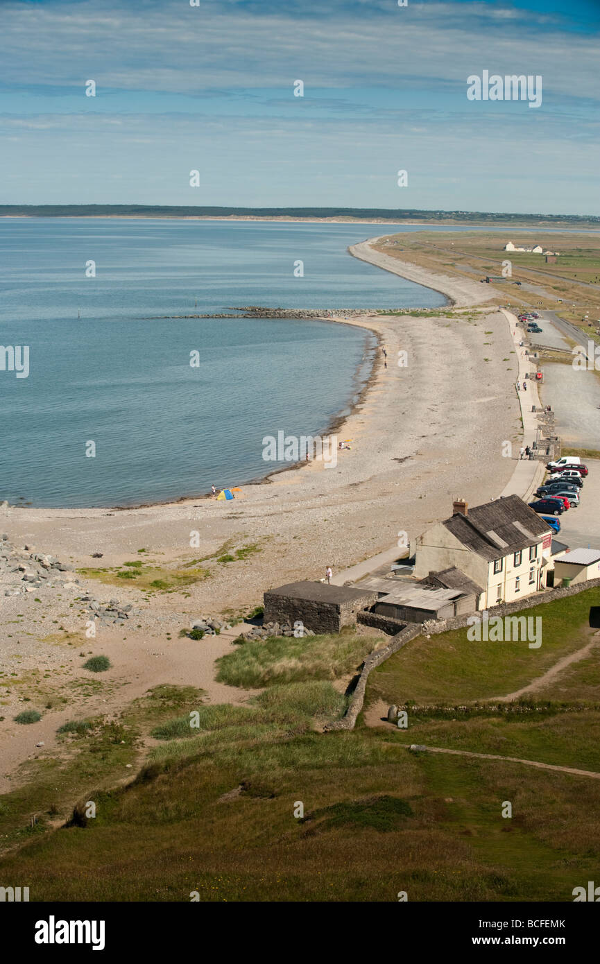 Dinas Dinlle matin d'été beach sur la côte nord de la péninsule de Lleyn Wales UK Banque D'Images