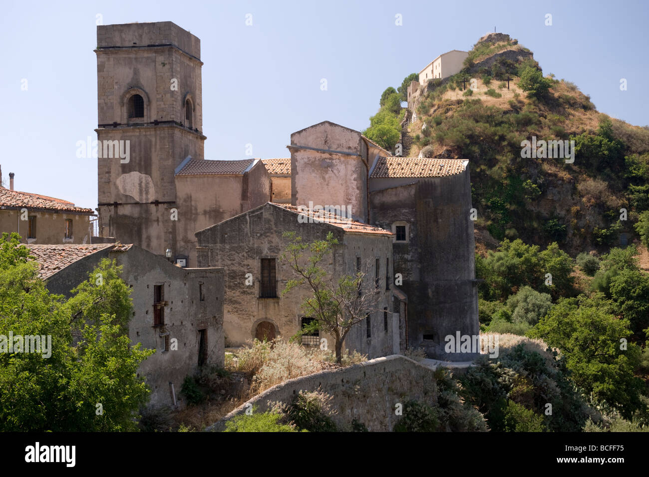 Village médiéval de Savoca, Messine, Sicile Banque D'Images