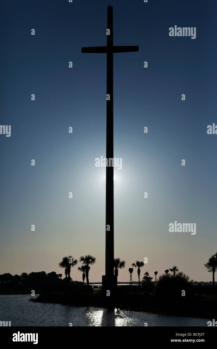 Les 208 ft croix marquant l'endroit où la première messe catholique a été donné aux Etats Unis. Sept 08,1565. St Augustine, en Floride. Banque D'Images
