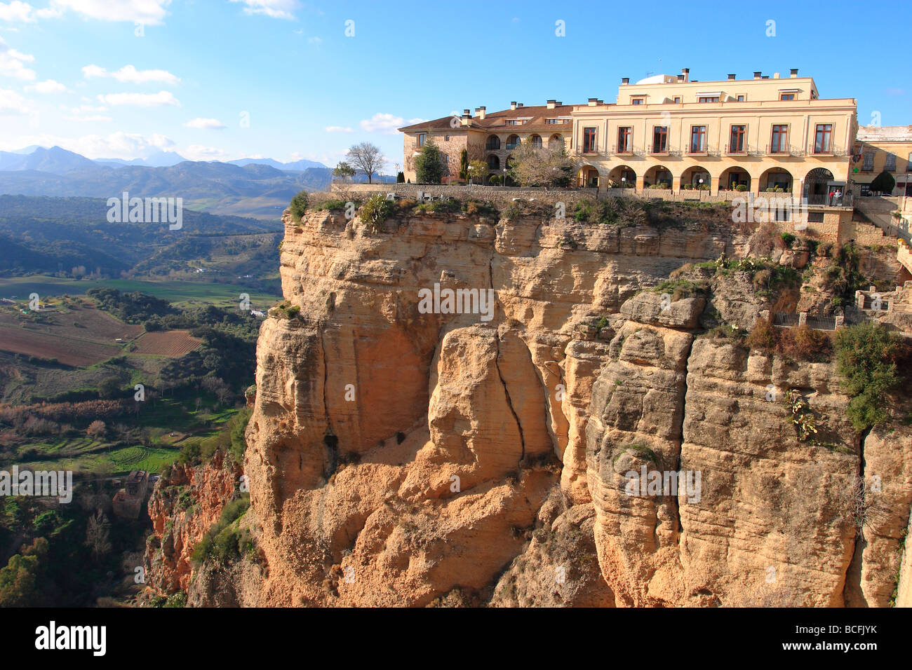 L'hôtel Parador de Ronda, Andalousie, sud de l'Espagne. Banque D'Images