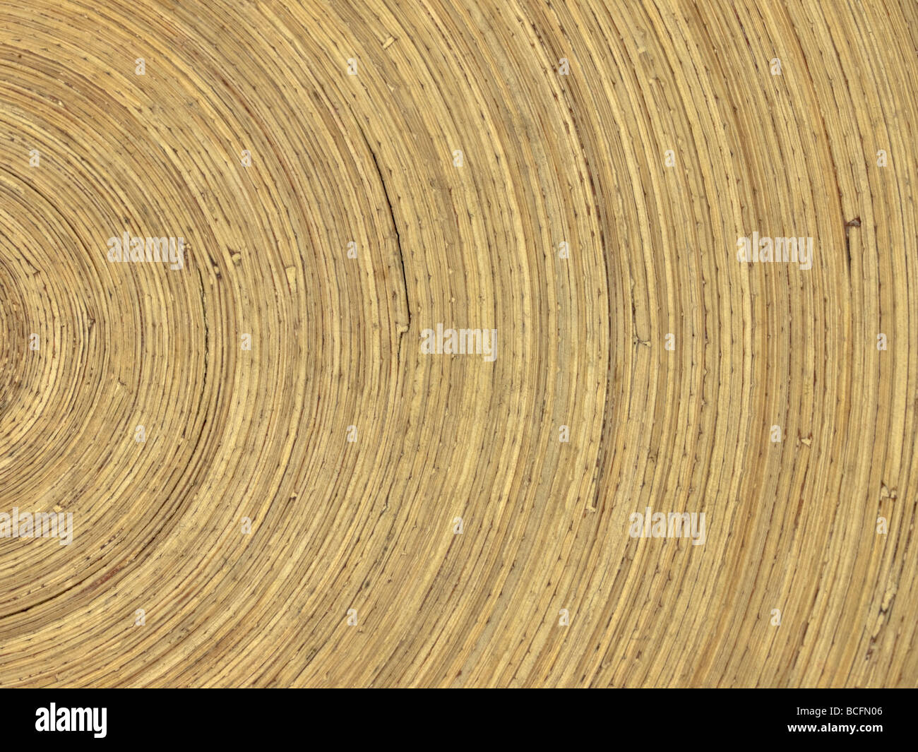 Un détail d'un bol de fruits blé-paille wowen. Banque D'Images